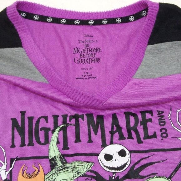 Nightmare Before Christmas Sleep Wear Large (12-14) Halloween Tim Burton's NWT - Picture 3 of 8